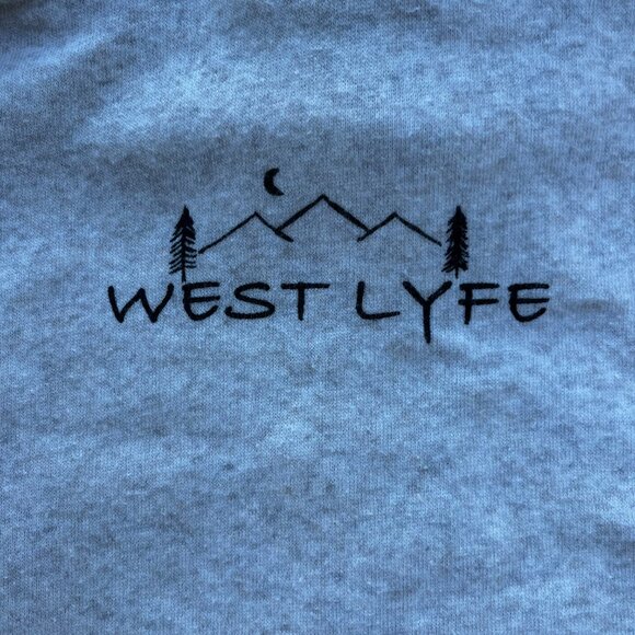 WEST LYFE SUPER SOFT COZY FISH GRAPHIC Women’s Heather Gray Pullover Hoodie sz S - Picture 5 of 9